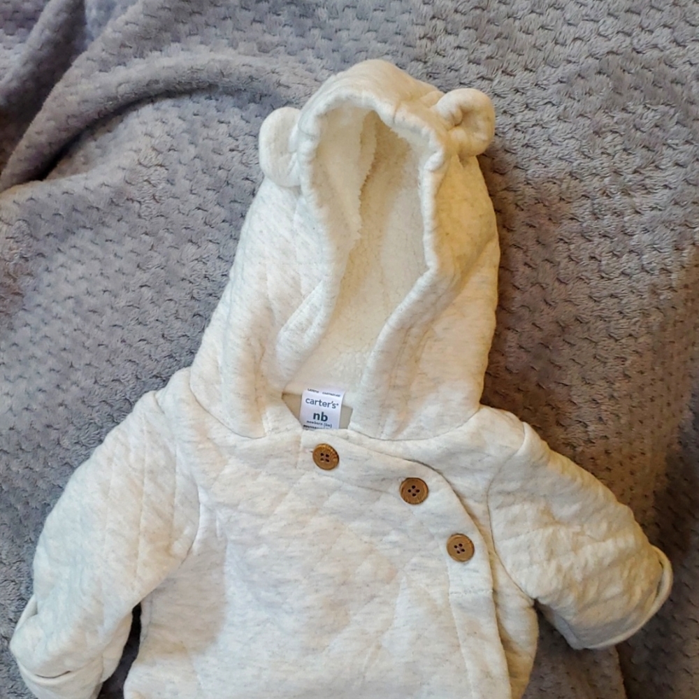 Carter's Hooded Quilted Pram Sleep and Play Suit